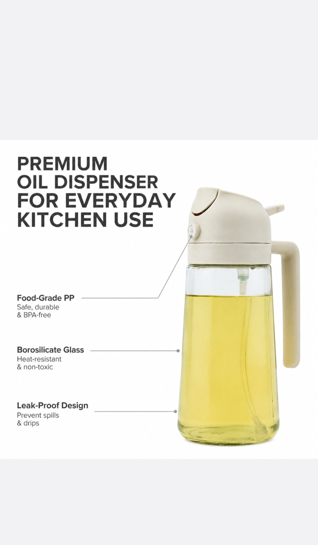 VivaNest 2 in 1 Oil Sprayer and Pourer,Duel-Purpose Oil Pot for Kitchen