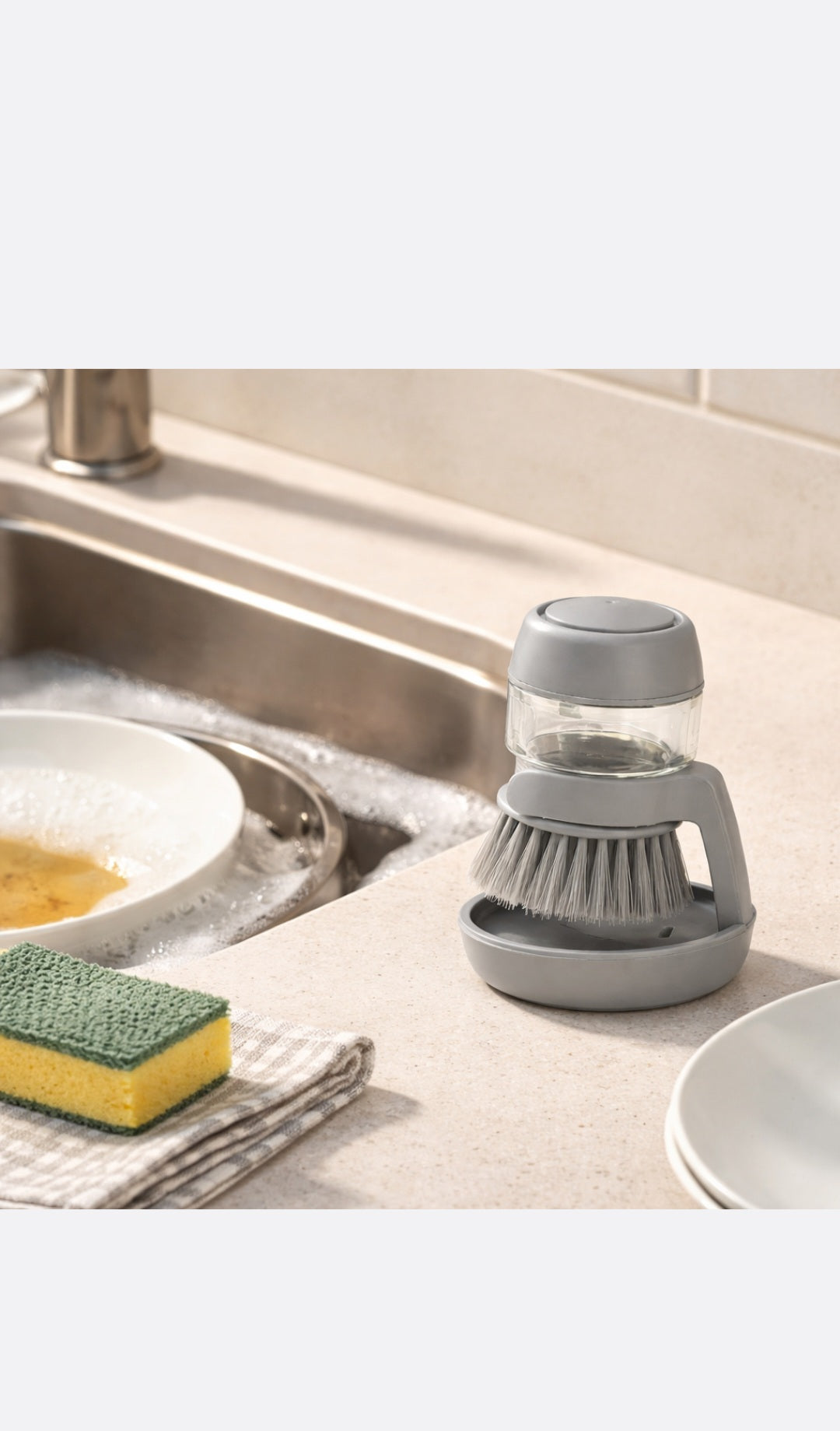 VivaNest 2 in 1 Soap Dispensing Fish Scrub Brush