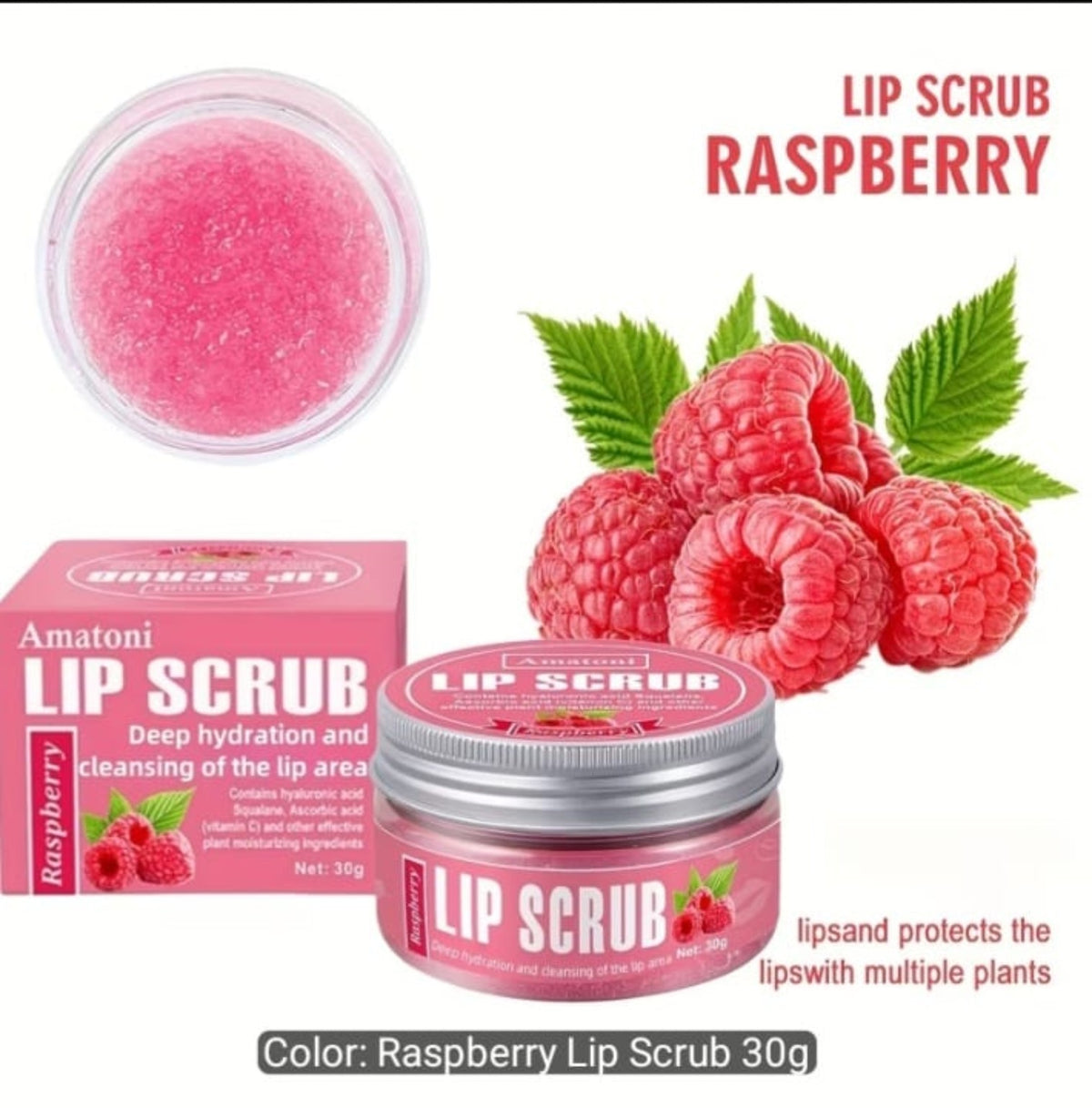 Raspberry lip scrub natural lip care